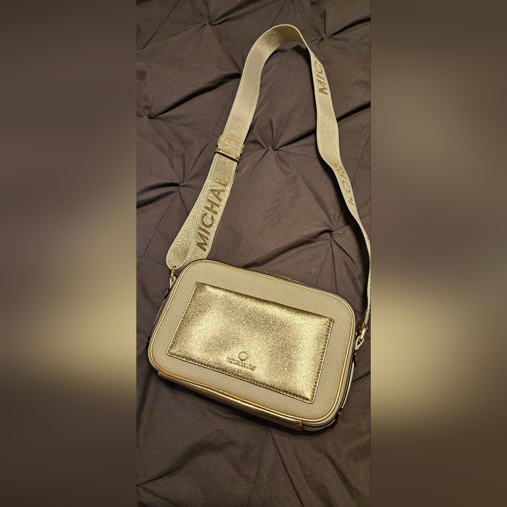 Maeve Large Canvas and Metallic Crossbody Bag